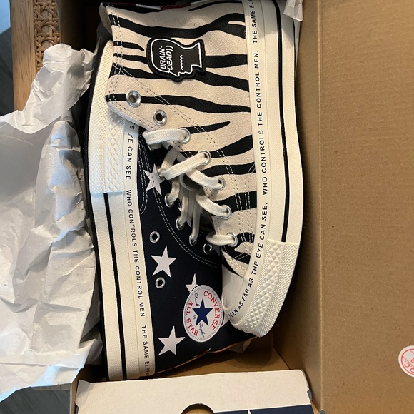 Brain Dead X Chuck Taylor (Converse) 70 HIGH - 'Mismatched Prints' (M6/W8) NWT - Picture 11 of 16